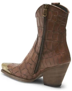 Free People Women's Brayden Croc Fashion Western Booties - Snip Toe -Fashion Shoes Store 2000362982 200 P4