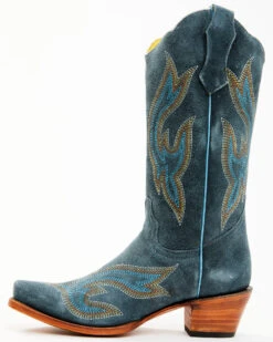 Planet Cowboy Women's Steel My Blues Psychedelic Suede Leather Western Boot - Snip Toe -Fashion Shoes Store 2000368982 400 P3