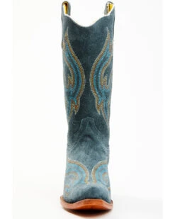 Planet Cowboy Women's Steel My Blues Psychedelic Suede Leather Western Boot - Snip Toe -Fashion Shoes Store 2000368982 400 P4