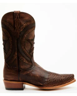 Dan Post Men's Embossed Star & Studded Basketweave Western Leather Boots - Snip Toe -Fashion Shoes Store 2000371046 200 P2