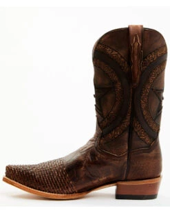 Dan Post Men's Embossed Star & Studded Basketweave Western Leather Boots - Snip Toe -Fashion Shoes Store 2000371046 200 P3