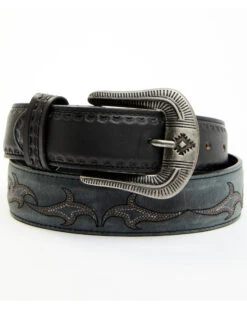 Moonshine Spirit Men's Mad Cat Western Leather Belt -Fashion Shoes Store 2000374371 001 P1