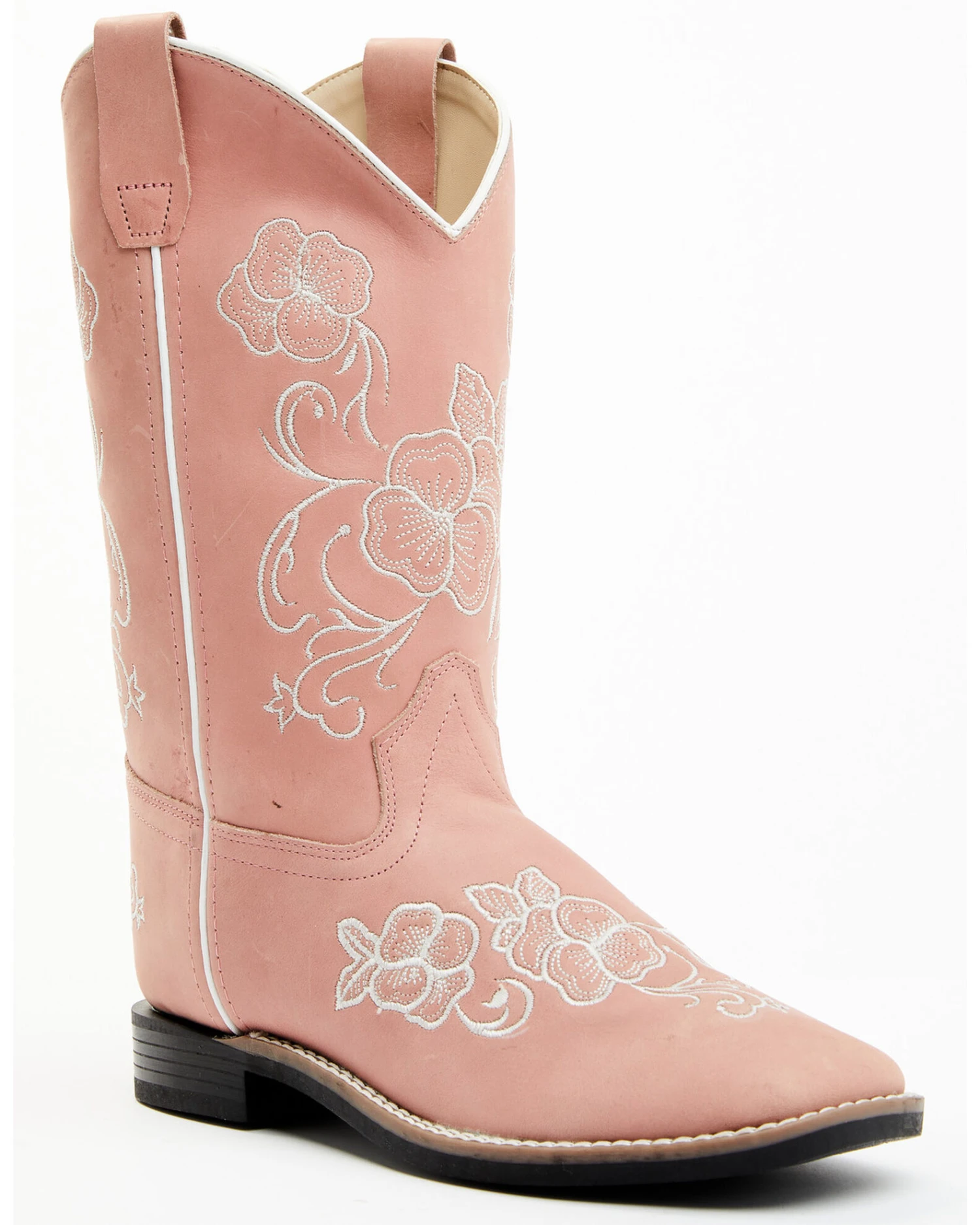 Shyanne Girls' Little Lasy Floral Embroidered Leather Western Boots - Broad Square Toe 6 Shyanne Girls' Little Lasy Floral Embroidered Leather Western Boots - Broad Square Toe - Image 4