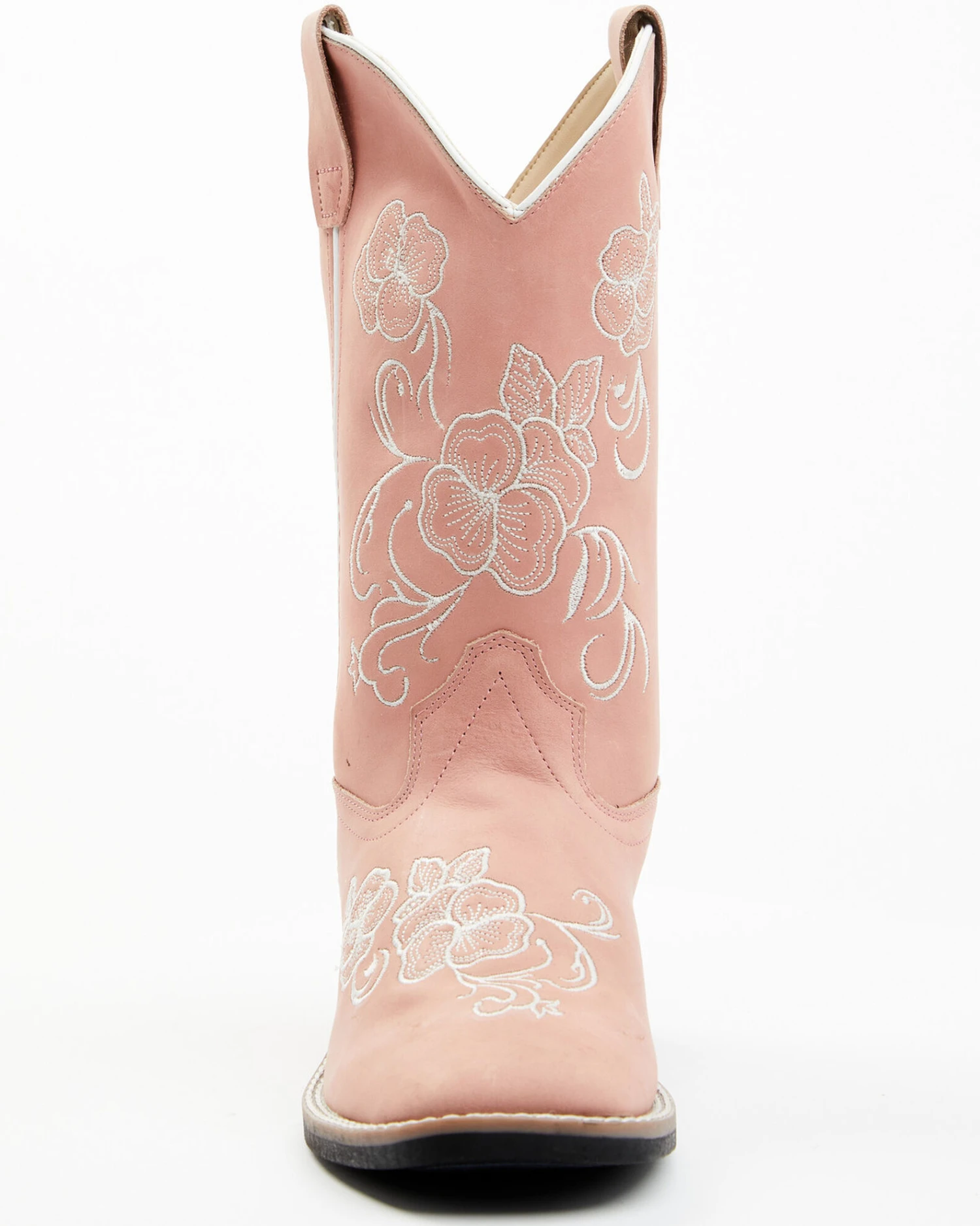 Shyanne Girls' Little Lasy Floral Embroidered Leather Western Boots - Broad Square Toe 5 Shyanne Girls' Little Lasy Floral Embroidered Leather Western Boots - Broad Square Toe - Image 3