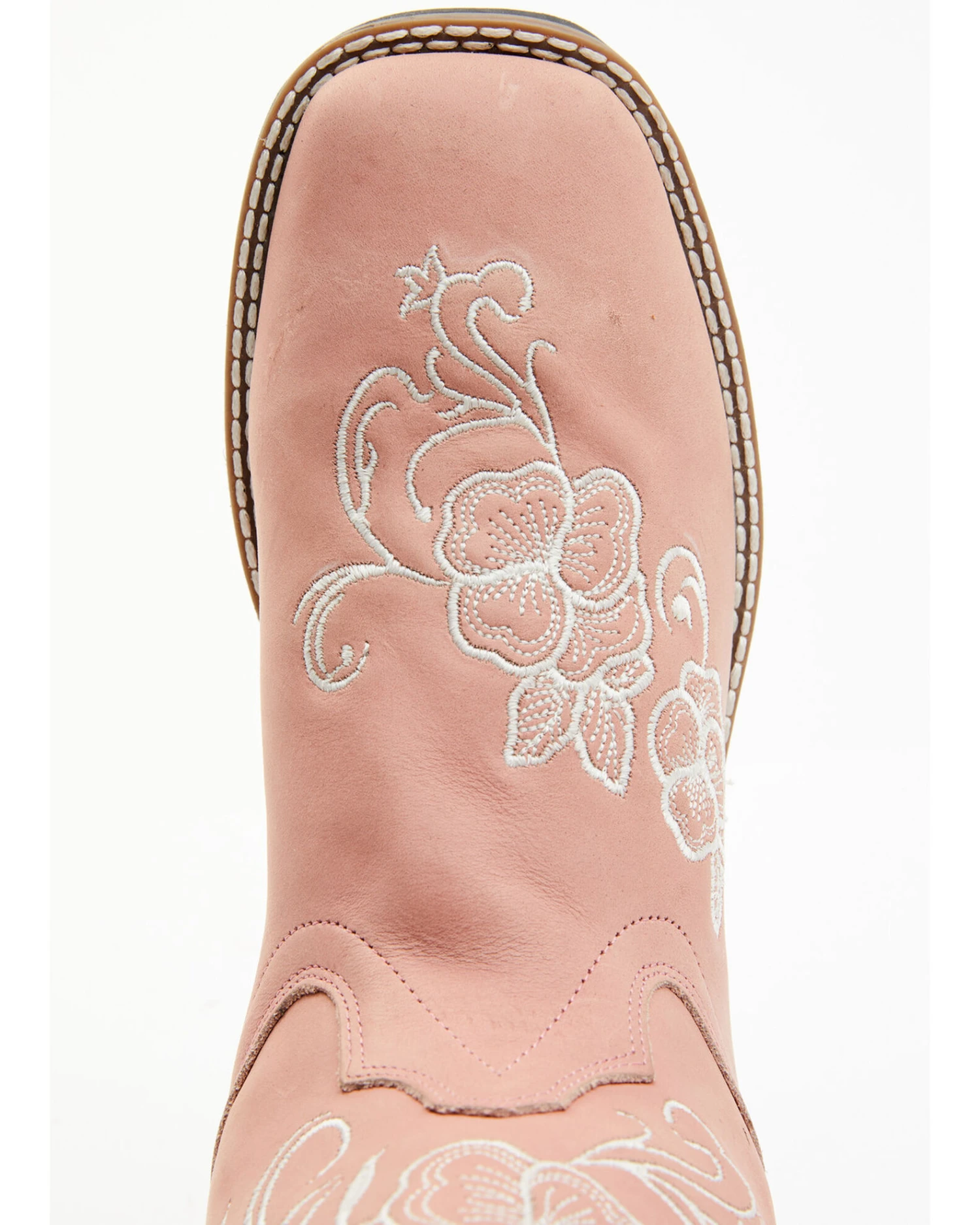 Shyanne Girls' Little Lasy Floral Embroidered Leather Western Boots - Broad Square Toe 4 Shyanne Girls' Little Lasy Floral Embroidered Leather Western Boots - Broad Square Toe - Image 2