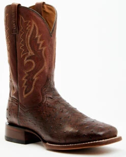 Dan Post Men's Exotic Full Quill Ostrich Western Boots - Broad Square Toe -Fashion Shoes Store 2000381797 220 P1