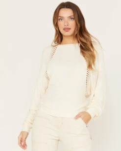 Shyanne Women's Dolman Sleeve With Crochet Lace Shirt -Fashion Shoes Store 2000382865 110 P1