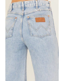 Wrangler Women's Light Wash Destructed Loose Flare Jeans -Fashion Shoes Store 2000383490 400 P4