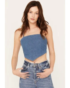 Wrangler Women's Dark Wash Denim Kassidy Bandana Top -Fashion Shoes Store 2000383495 400 P1