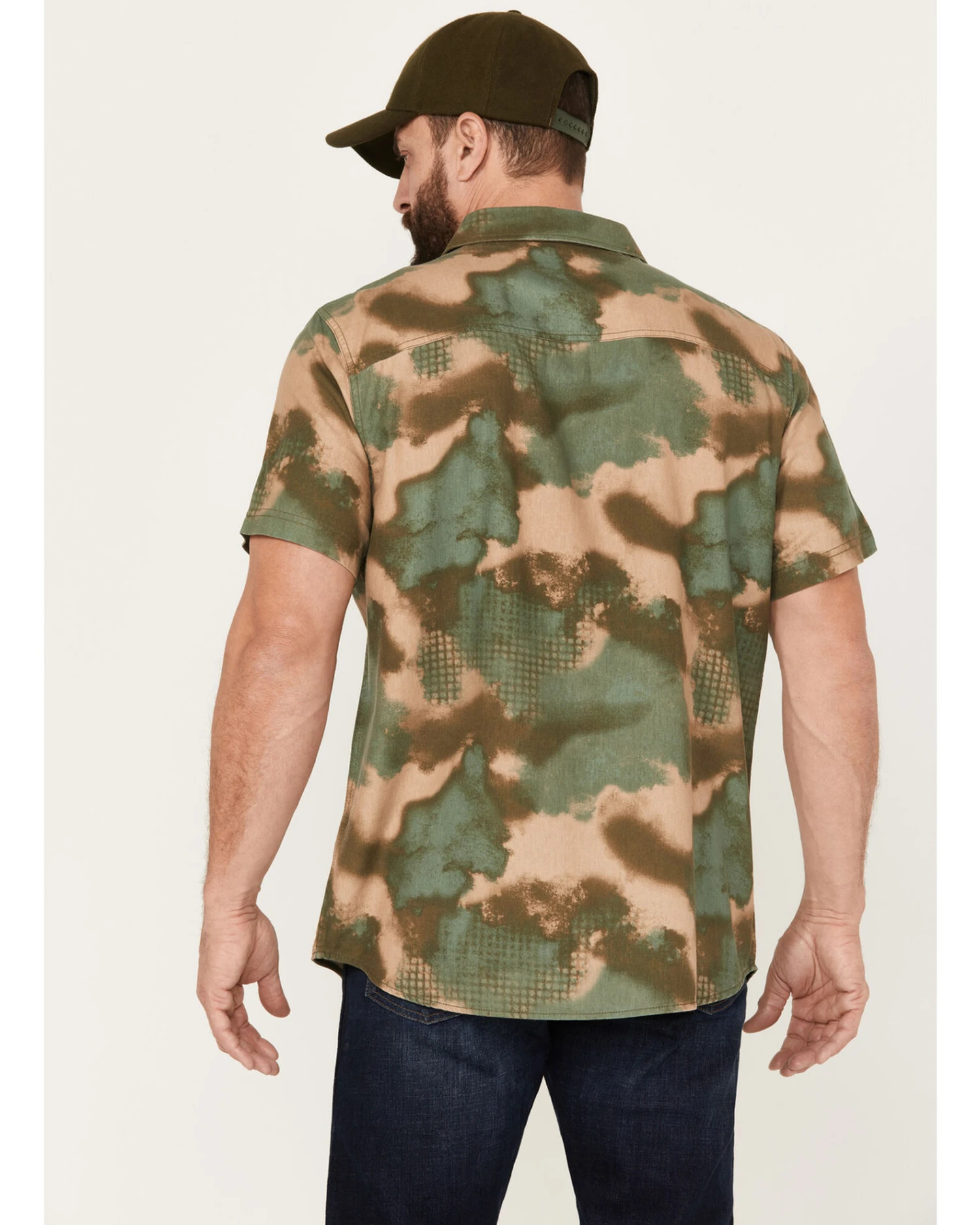 Brothers & Sons Men's Hemp Camo Print Short Sleeve Button-Down Western Shirt 6 Brothers & Sons Men's Hemp Camo Print Short Sleeve Button-Down Western Shirt - Image 4