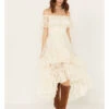 Shyanne Women's Off-Shoulder Tiered Lace Dress -Fashion Shoes Store 2000386675 110 P1