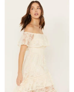 Shyanne Women's Off-Shoulder Tiered Lace Dress -Fashion Shoes Store 2000386675 110 P2