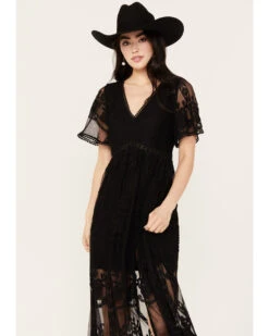 Shyanne Women's Floral Lace Split Leg Maxi Dress 7 Shyanne Women's Floral Lace Split Leg Maxi Dress -Fashion Shoes Store 2000389088 001 P2