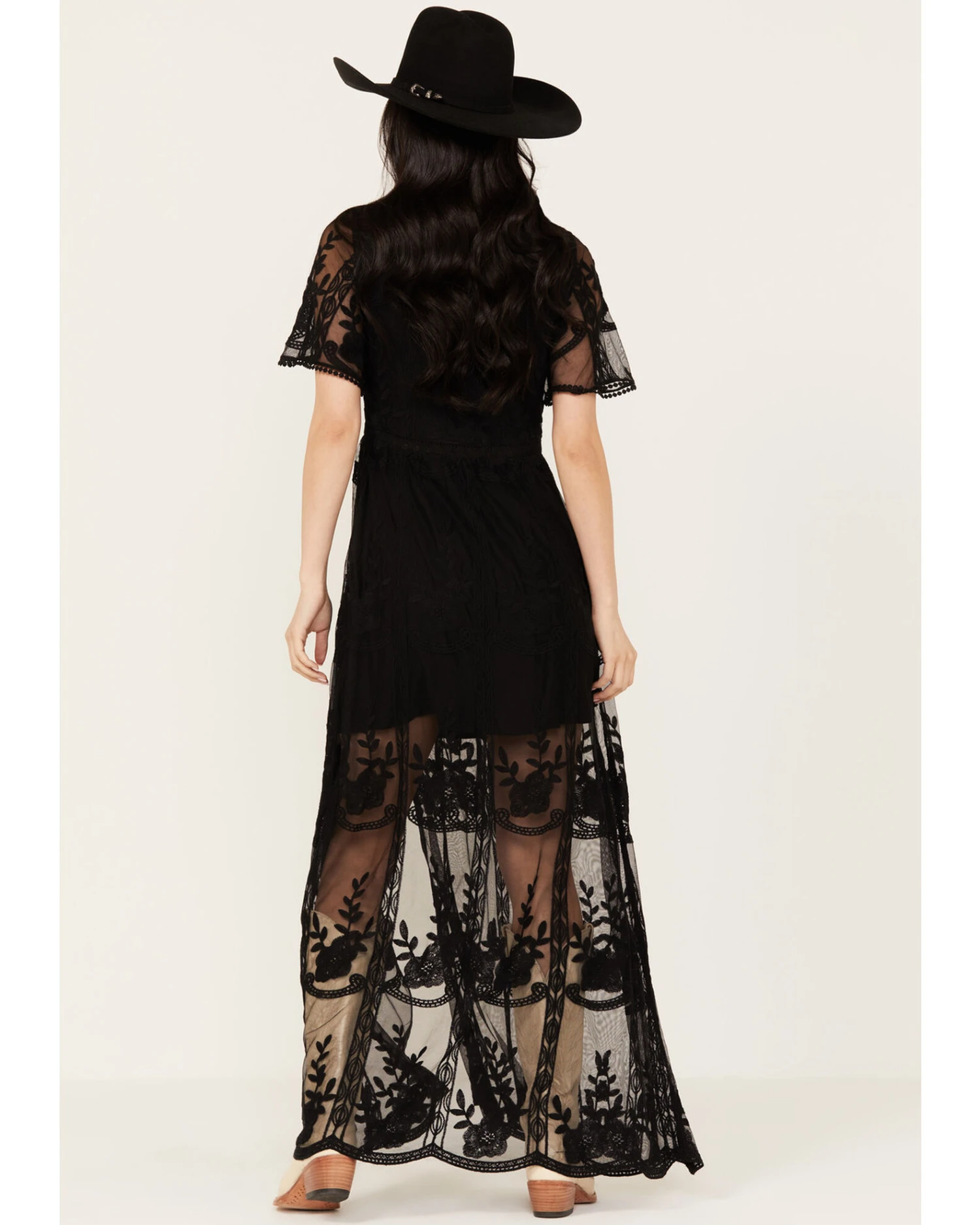 Shyanne Women's Floral Lace Split Leg Maxi Dress 3 Shyanne Women's Floral Lace Split Leg Maxi Dress