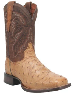 Dan Post Men's Alamosa Full Quill Ostrich Western Performance Boots - Broad Square Toe -Fashion Shoes Store 2000395867 295 P1